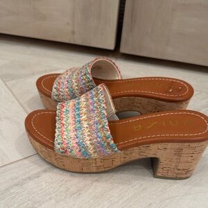 Unisa Multicolor Woven Platform Sandals